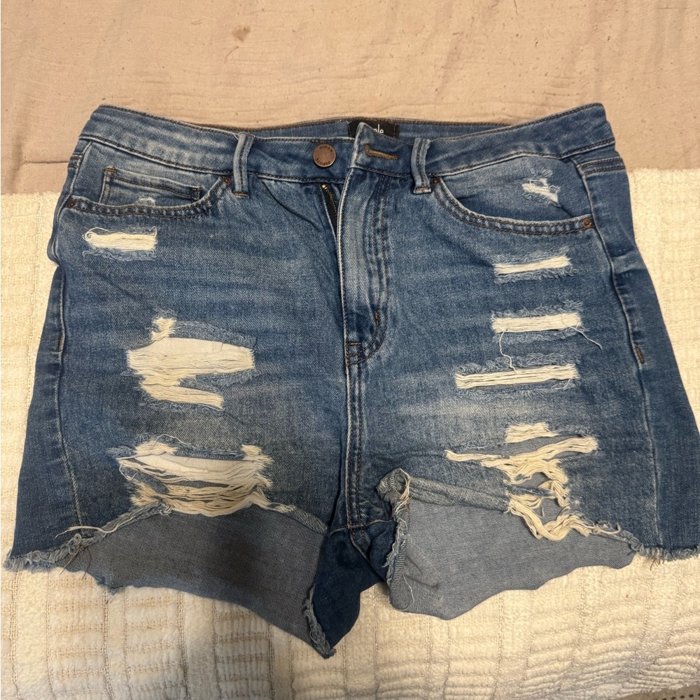 2/$40Distressed Blue Denim Women's high rise Shorts